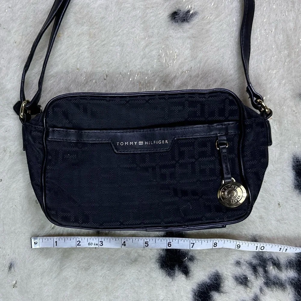 Tommy Hilfiger Women’s Black Logo Zip Small Crossbody Bag